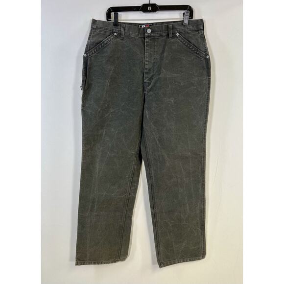 VTG Ralph Lauren Polo Sport Carpenter Pants Men 36x32 Black Canvas Workwear